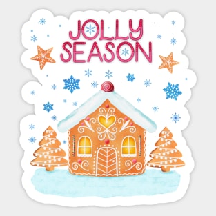 Gingerbread House and Jolly Season Sticker